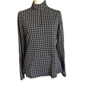 N'VO Women's Medium Athletic Golf 3/4 Zipper Pull Over Art Deco